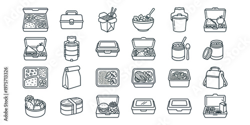 Various types of food containers.