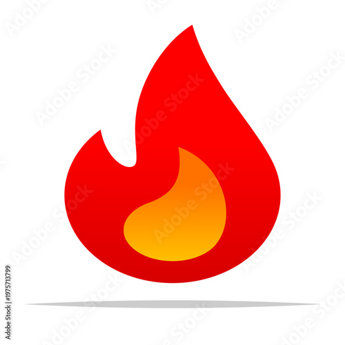 Fire flame icon symbol vector isolated illustration