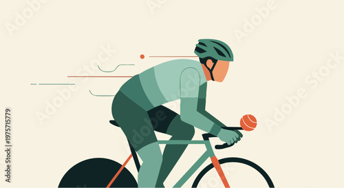 Professional Road Cyclist Racing in Aerodynamic Posture Vector