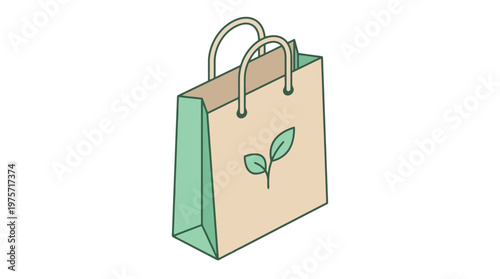 Eco friendly shopping bag with leaf.