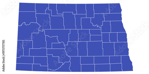 Tableau sur toile North Dakota map