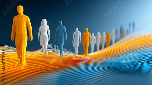 Abstract visualization of cultural values and identity narratives shaping behavior, cultural foresight concept, social expectations and consumption shifts, organizational culture