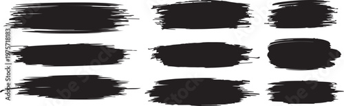 Abstract brush strokes a collection of black paint smudges