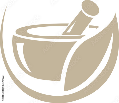 Herbal Bowl Natural Medicine Health Care Logo Design