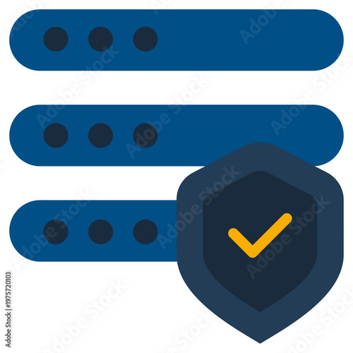 Backup Database with Shield icon, Flat design style vector illustration.