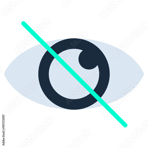 Eye with Slash Private Mode icon, Flat design style vector illustration.