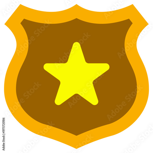 Security Badge icon, Flat design style vector illustration.