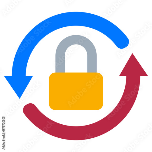 Change Password icon, Flat design style vector illustration.