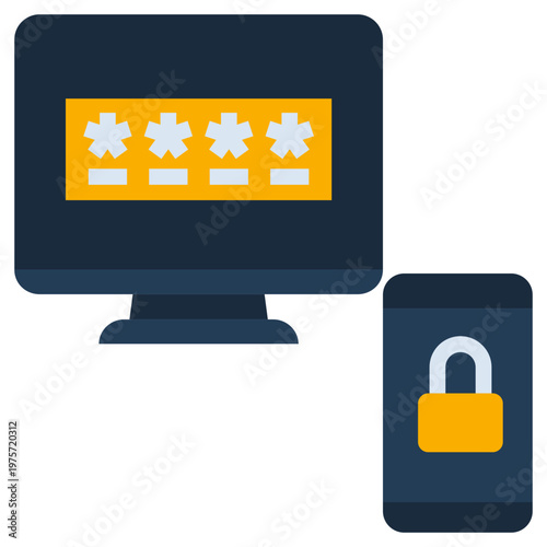 Two-Factor Authentication icon, Flat design style vector illustration.