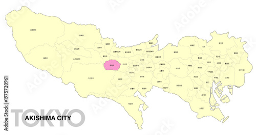 [日本地図] 東京都昭島市の市区町村名入り位置地図 