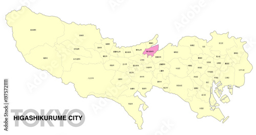 [日本地図] 東京都東久留米市の市区町村名入り位置地図