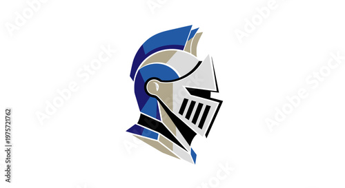 Medieval Knight Helmet Illustration - Courage and Protection Symbol