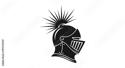 Medieval Knight Helmet Illustration - Historical Armor Concept