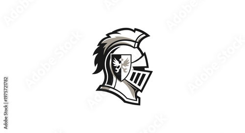 Medieval Knight Helmet Heraldry Symbol - Courage and Protection