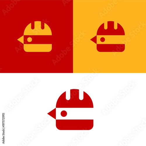 Chicken burger logo design for fast food restaurant branding identity