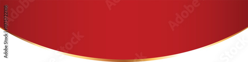 Elegant red gradient banner with golden curving border for luxury stationery, premium awards, and sophisticated event backgrounds