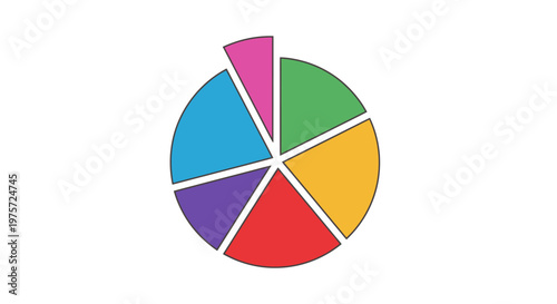 Colorful pie chart graphic illustrating data and proportions