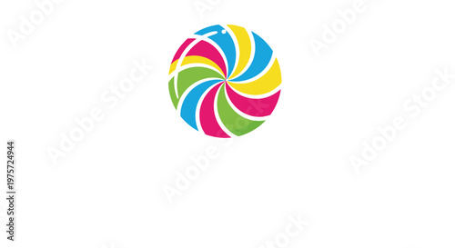 Colorful swirl lollipop candy illustration on white background isolated
