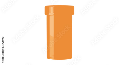 Orange cylindrical object with cap.