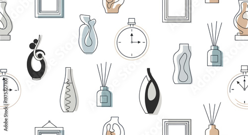 Collection of home decor items.