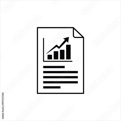 Growing bar chart and line graph on document paper during business analysis Vector Illustration Isolated on white background