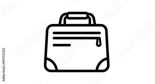Simple Black Briefcase Icon Design.