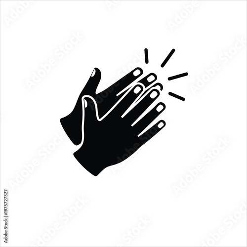 Hands clapping in applause during celebration isolated on white background Vector Illustration