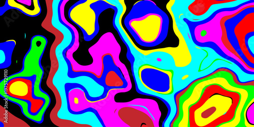 abstract contours and hypnotic fluid patterns vibrant psychedelic liquid waves flowing through a surreal neon dreamscape with dynamic