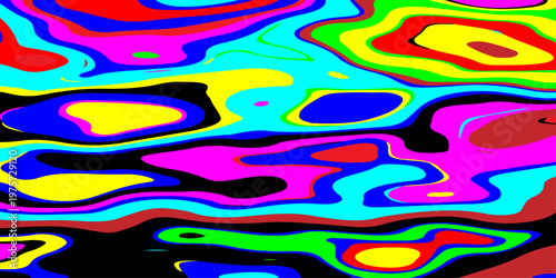 abstract contours and hypnotic fluid patterns vibrant psychedelic liquid waves flowing through a surreal neon dreamscape with dynamic