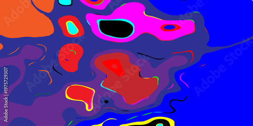 abstract contours and hypnotic fluid patterns vibrant psychedelic liquid waves flowing through a surreal neon dreamscape with dynamic