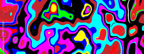 abstract contours and hypnotic fluid patterns vibrant psychedelic liquid waves flowing through a surreal neon dreamscape with dynamic