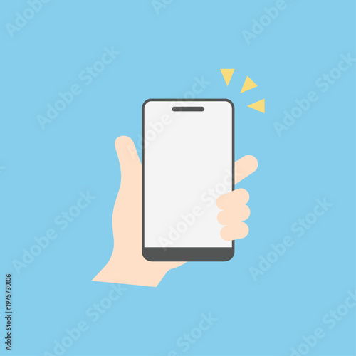 スマホ操作・手に持ったアイコンイラスト（手持ち・フラット） – シンプル操作UIアイコンシリーズ