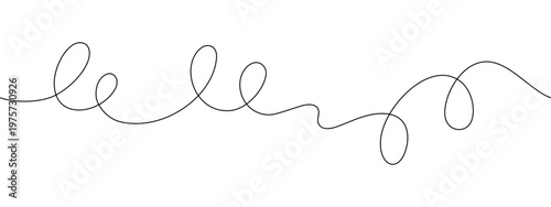 Elegant looping squiggly line with smooth flow, seamless abstract swirl element for decorative and premium design use