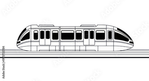 Modern Monorail Train Transportation System.