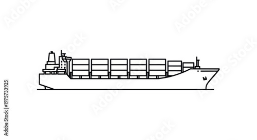 Large cargo ship container vessel.