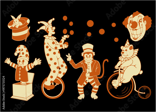 The Grand Vintage Circus Collection illustration design
