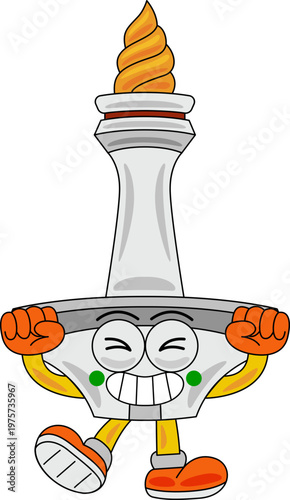 Monas Mascot Cartoon Vector Illustration