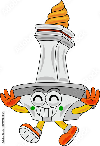 Monas Mascot Cartoon Vector Illustration