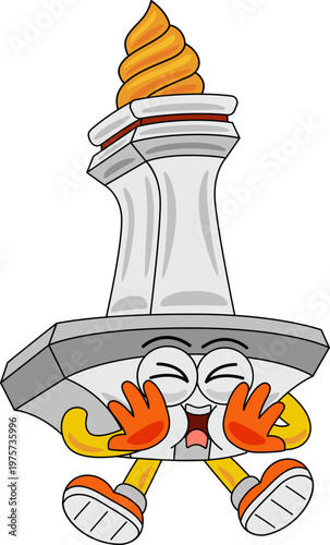 Monas Mascot Cartoon Vector Illustration