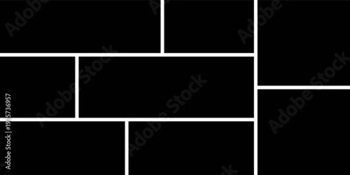 Template photo collage vector 8 pictures. Blank style moodboard, album, photo frame mockup for memory and portfolio.