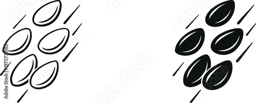 Sunflower seed illustration a black and white depiction of seed varieties