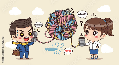 Cute cartoon children conducting a science experiment with a colorful globe and laboratory tools