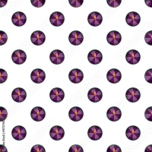 Flat design purple compasses forming a seamless pattern on a white background