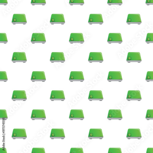 Green humidifiers forming a seamless pattern on a white background