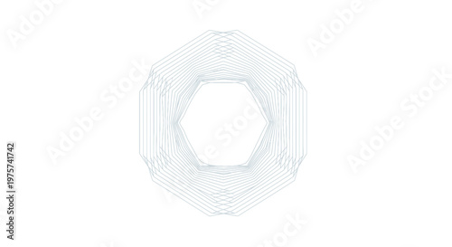 Abstract geometric pattern with concentric polygons on white background