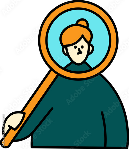 partnership brainstorm, woman with magnifying glass