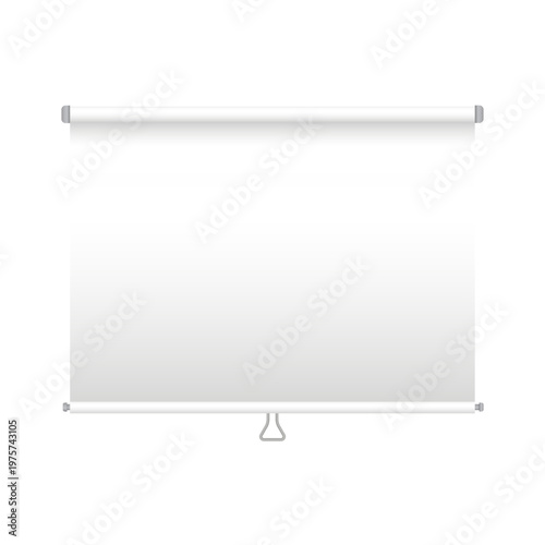 School оr office Whiteboard mockup with blank white board surface for presentations and reports. Realistic Screen projector for cinema or movie. Empty board for Business meeting template.