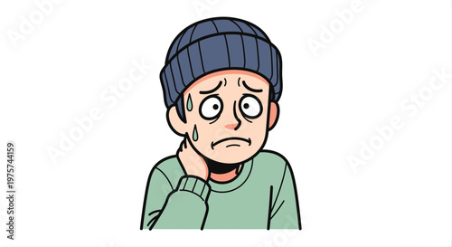 Concerned person cartoon illustration