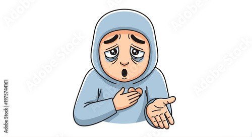 Concerned person illustration depicting distress