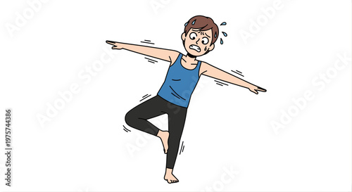 Person balancing cartoon illustration isolated